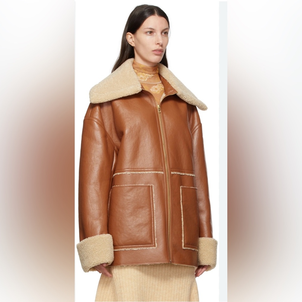 NANUSHKA Beryl paneled faux shearling jacket
